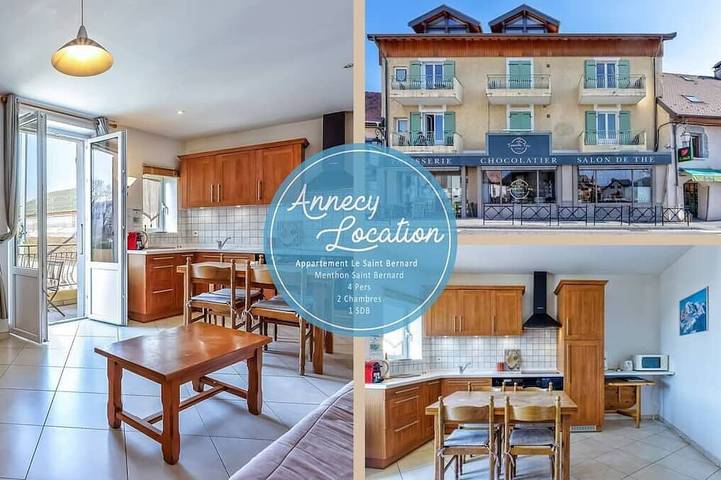 Location de vacances pour 4 personnes, avec terrasse à Menthon-Saint-Bernard